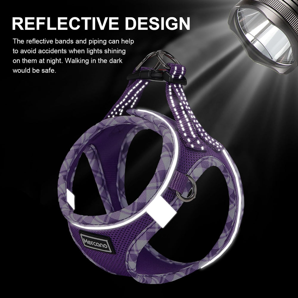 Mercano no-choke step-in harness simplifies wearing for small pets.