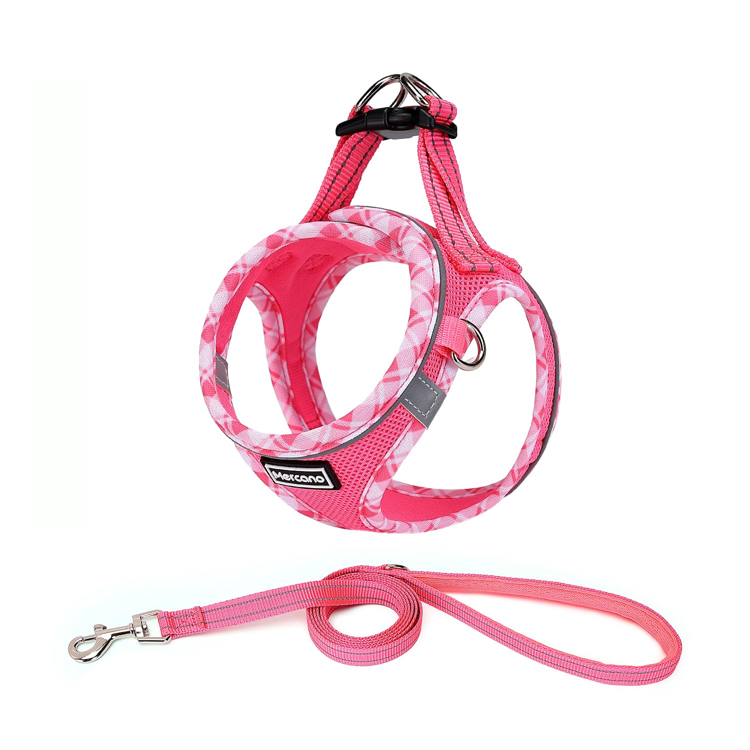 Mercano soft mesh harness front view for small dogs, breathable comfort.
