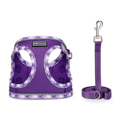 Mercano harness purple side view, secure step-in design for quick wear