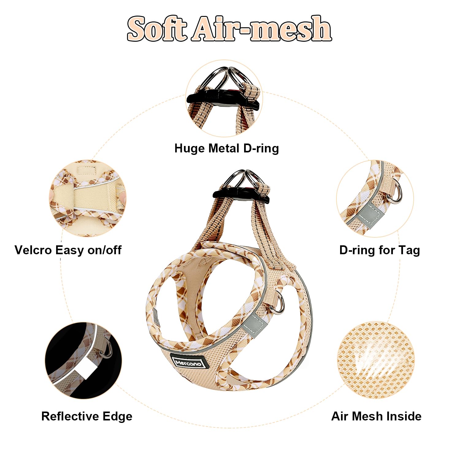 Mercano harness with 360° reflective stripes for night visibility