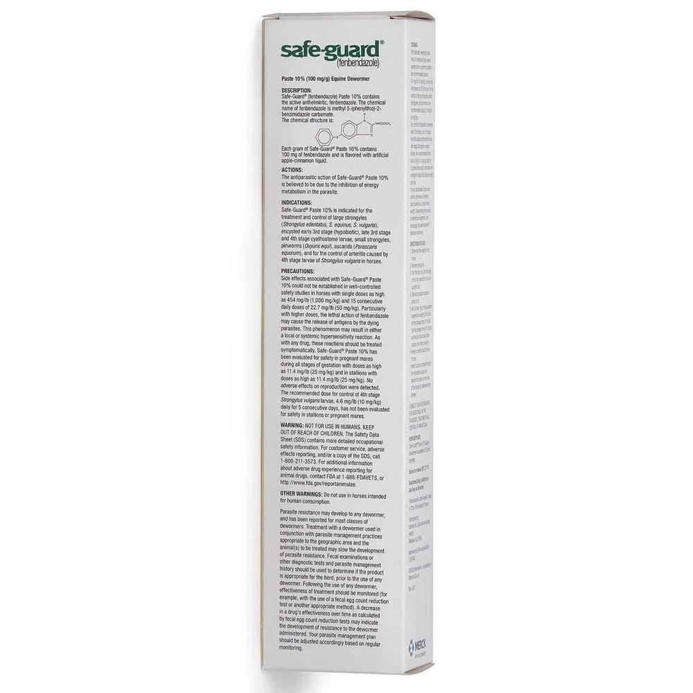 Safe Guard apple cinnamon flavor eases paste administration for horses.