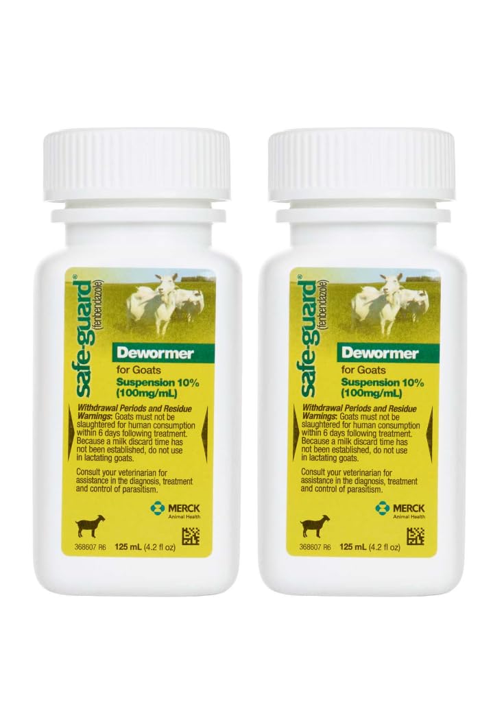 Merck Safe-Guard goat dewormer bottle pour for easy on-farm dosing