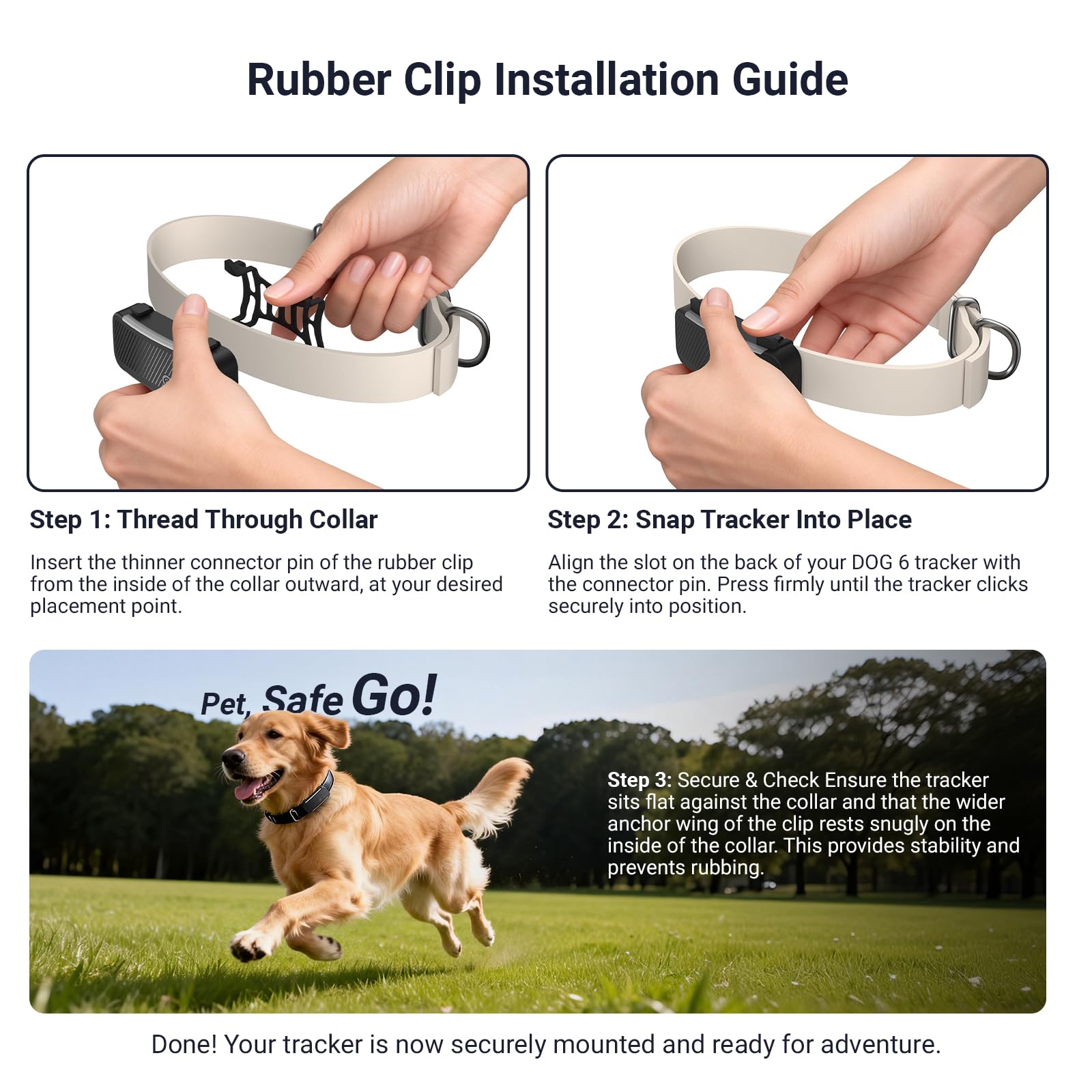 MEROM easy-attach clip lets you install in seconds without tools.