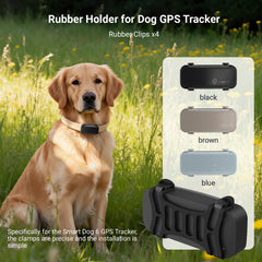MEROM GPS dog tracker rubber clip demonstrates durable material for all-weather wear.