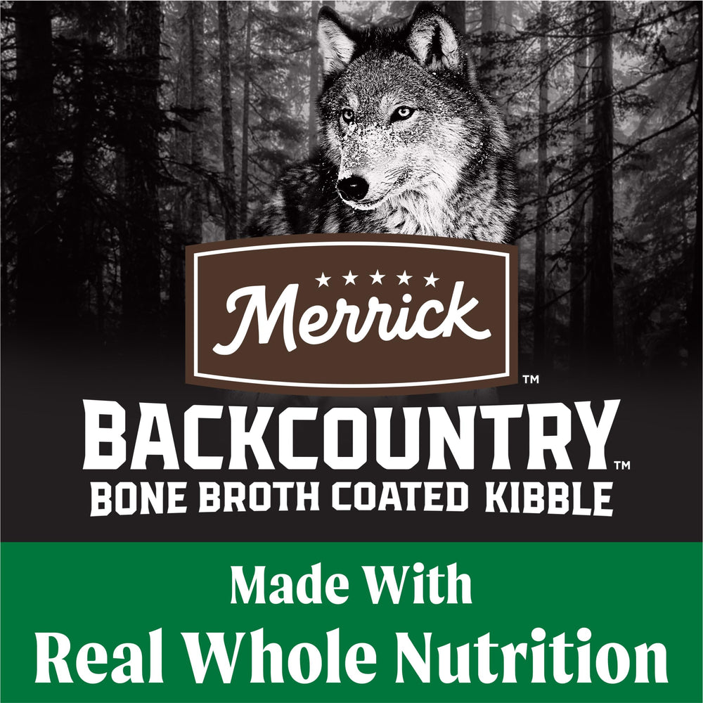 Merrick Backcountry freeze-dried raw bites add texture and flavor.