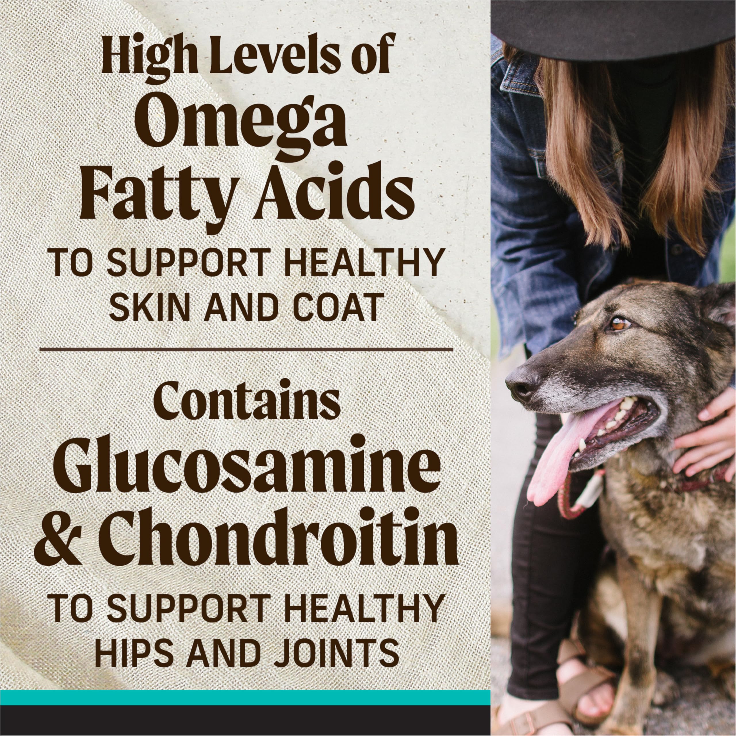 Omega fatty acids support skin and coat health in Merrick Backcountry