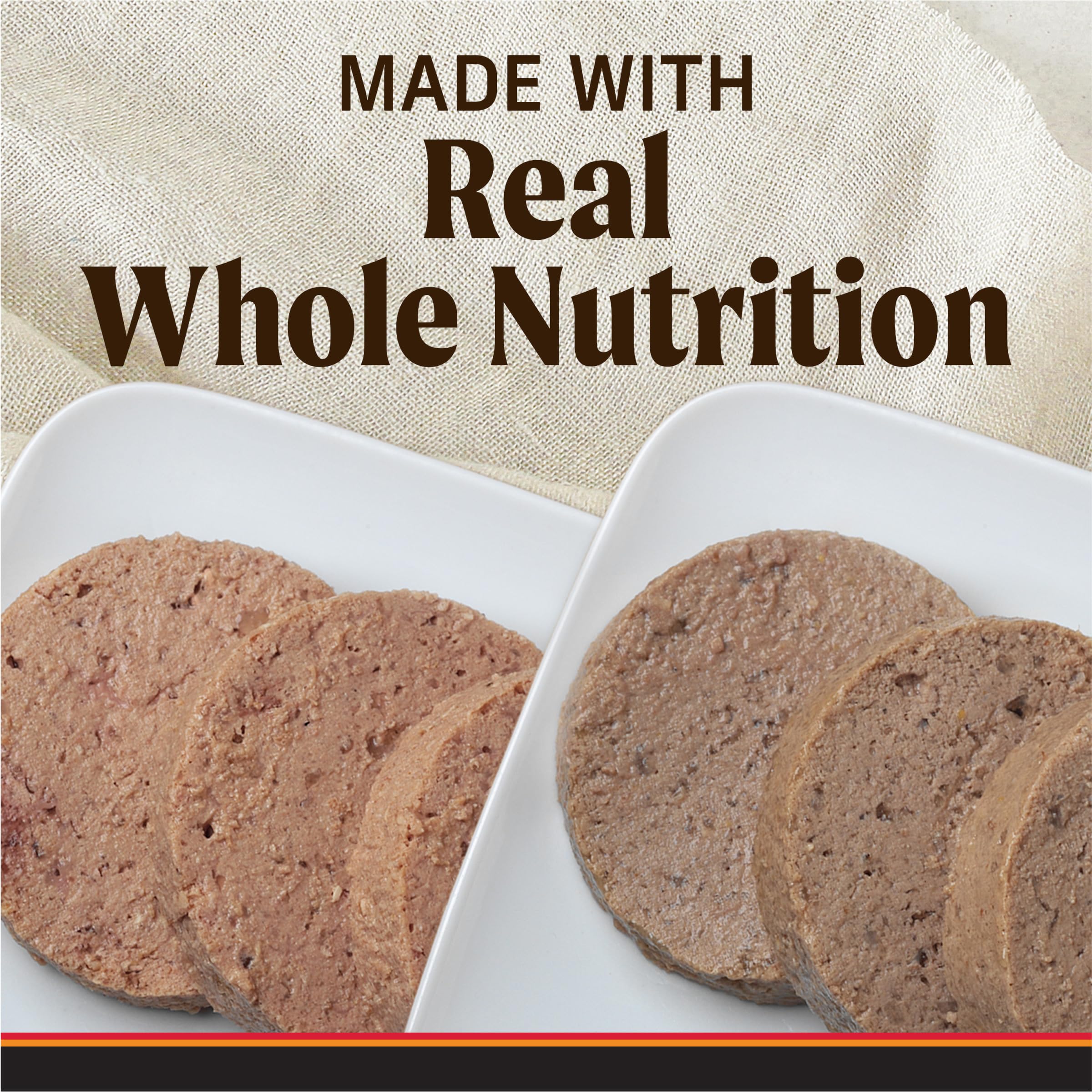 Merrick Backcountry real chicken dinner can close-up emphasizes grain-free nutrition.