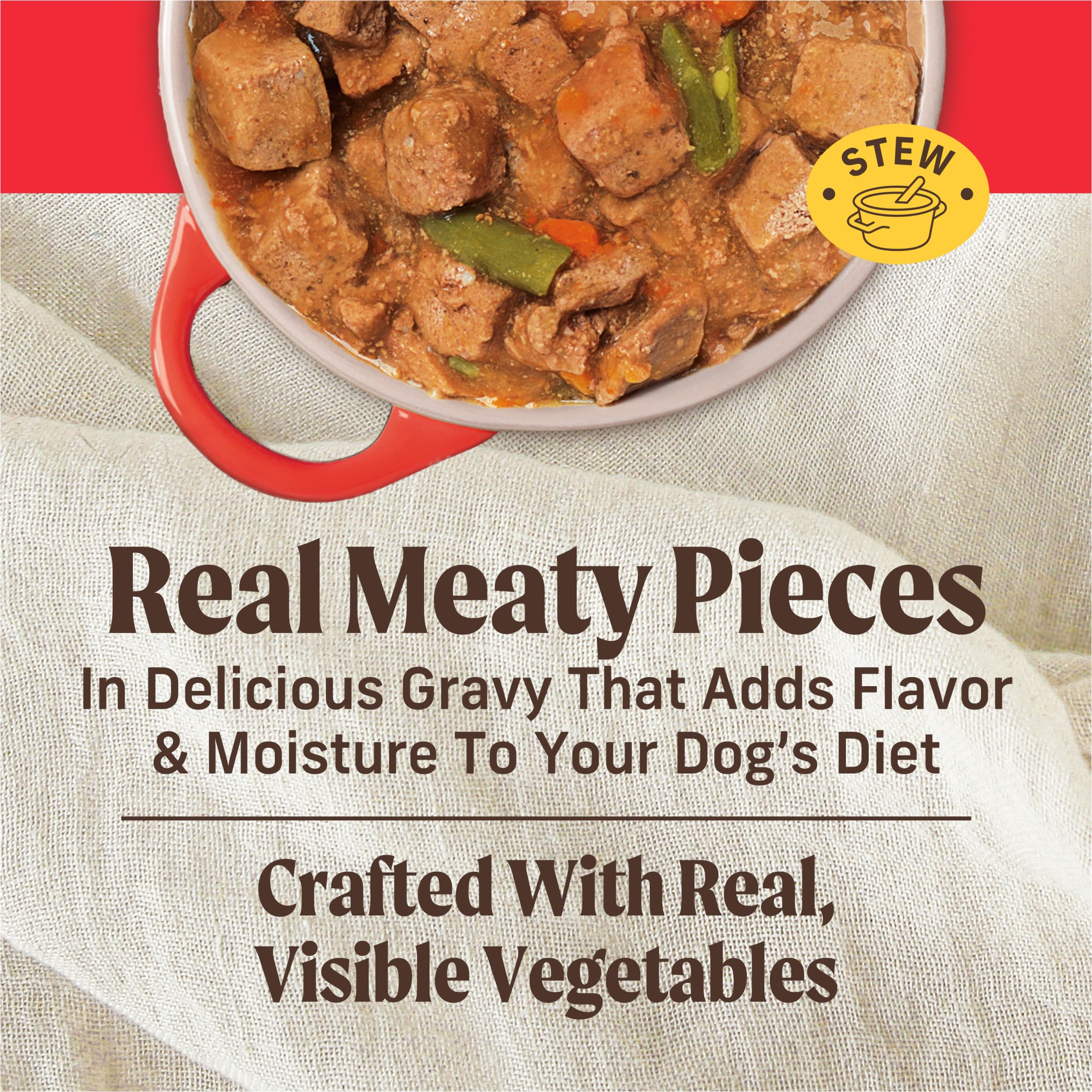 Merrick Cowboy Cookout veggies and beef in gravy provide texture