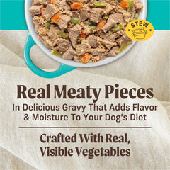 Merrick vegetable-rich gravy with sweet potatoes and carrots for flavor and moisture.
