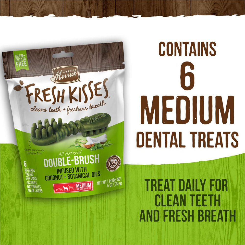 Merrick Fresh Kisses medium chew in bowl invites daily use.