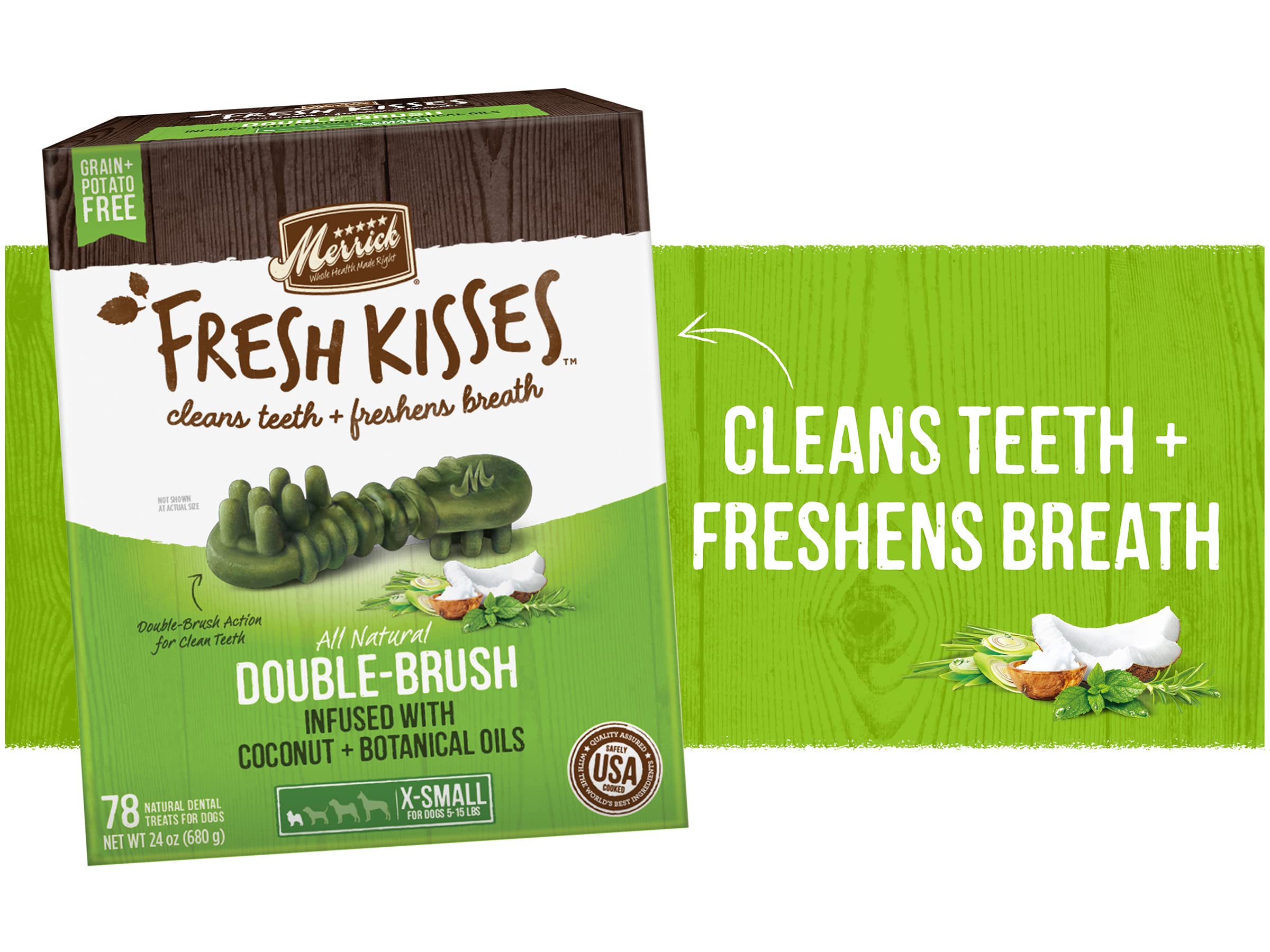 Fresh breath after chewing Merrick Fresh Kisses dental treat