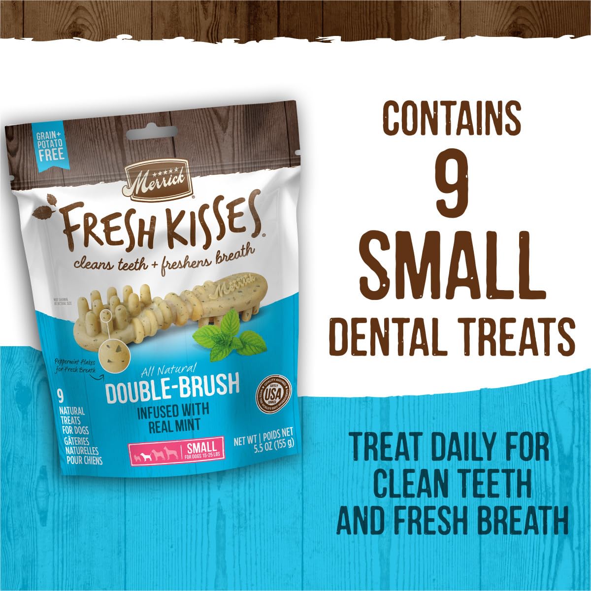 Daily-use dental chews for fresh breath and clean teeth.