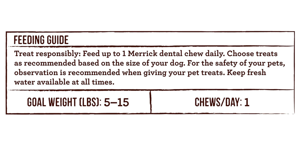 Toy breed-sized chew suitable for dogs 5–15 pounds