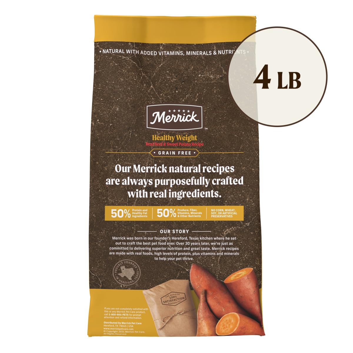 Merrick Glucosamine and Chondroitin support hips and joints.
