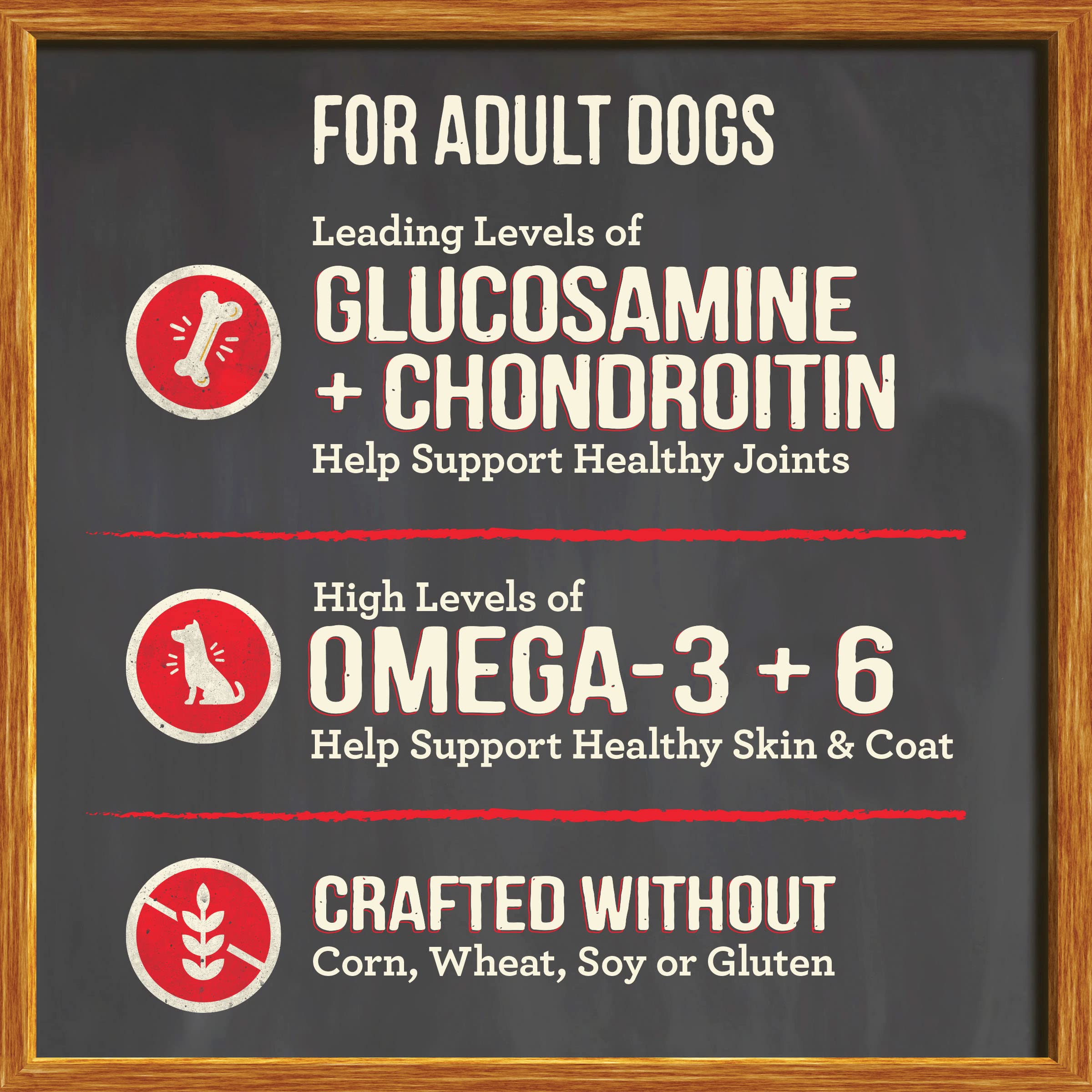 Merrick food featuring glucosamine and chondroitin for joints