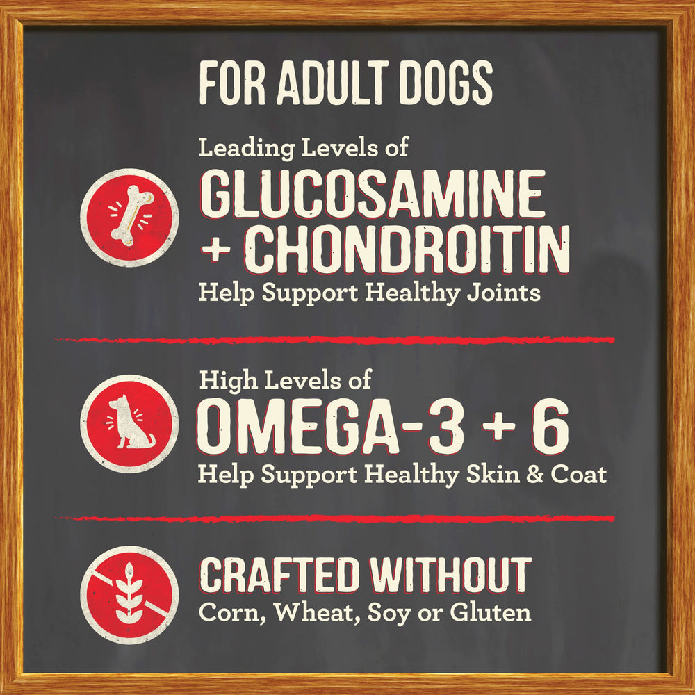 Merrick food featuring glucosamine and chondroitin for joints