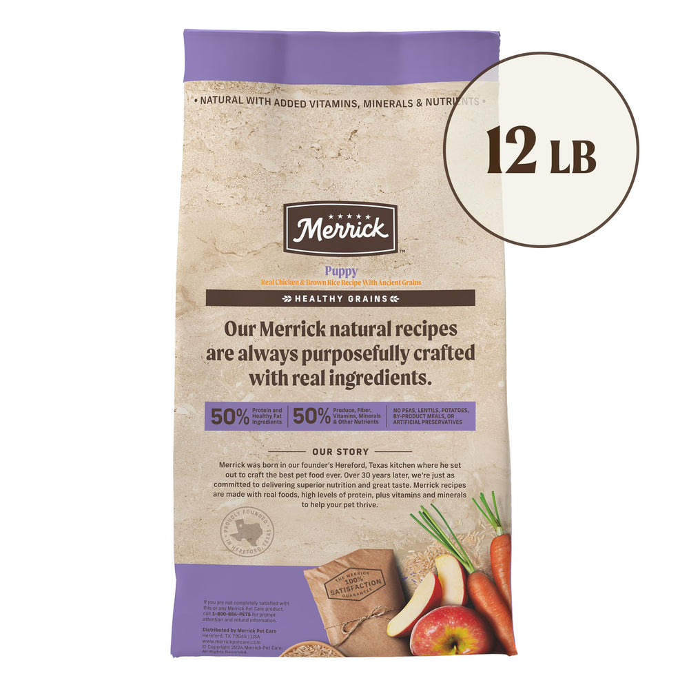 Merrick glucosamine and chondroitin support hips and joints in puppies