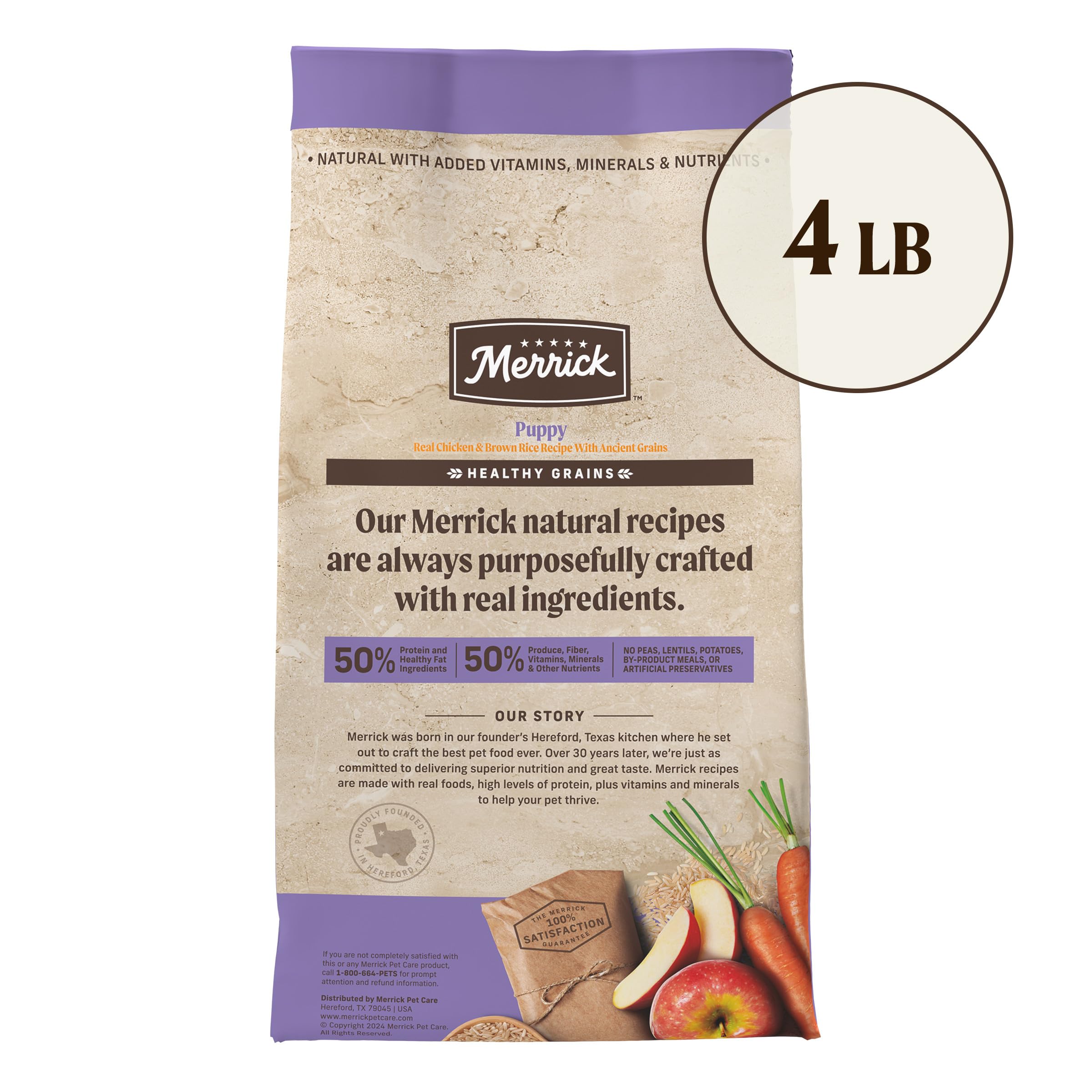 Merrick Healthy Grains Puppy Recipe no potatoes peas lentils or soy on ingredients
