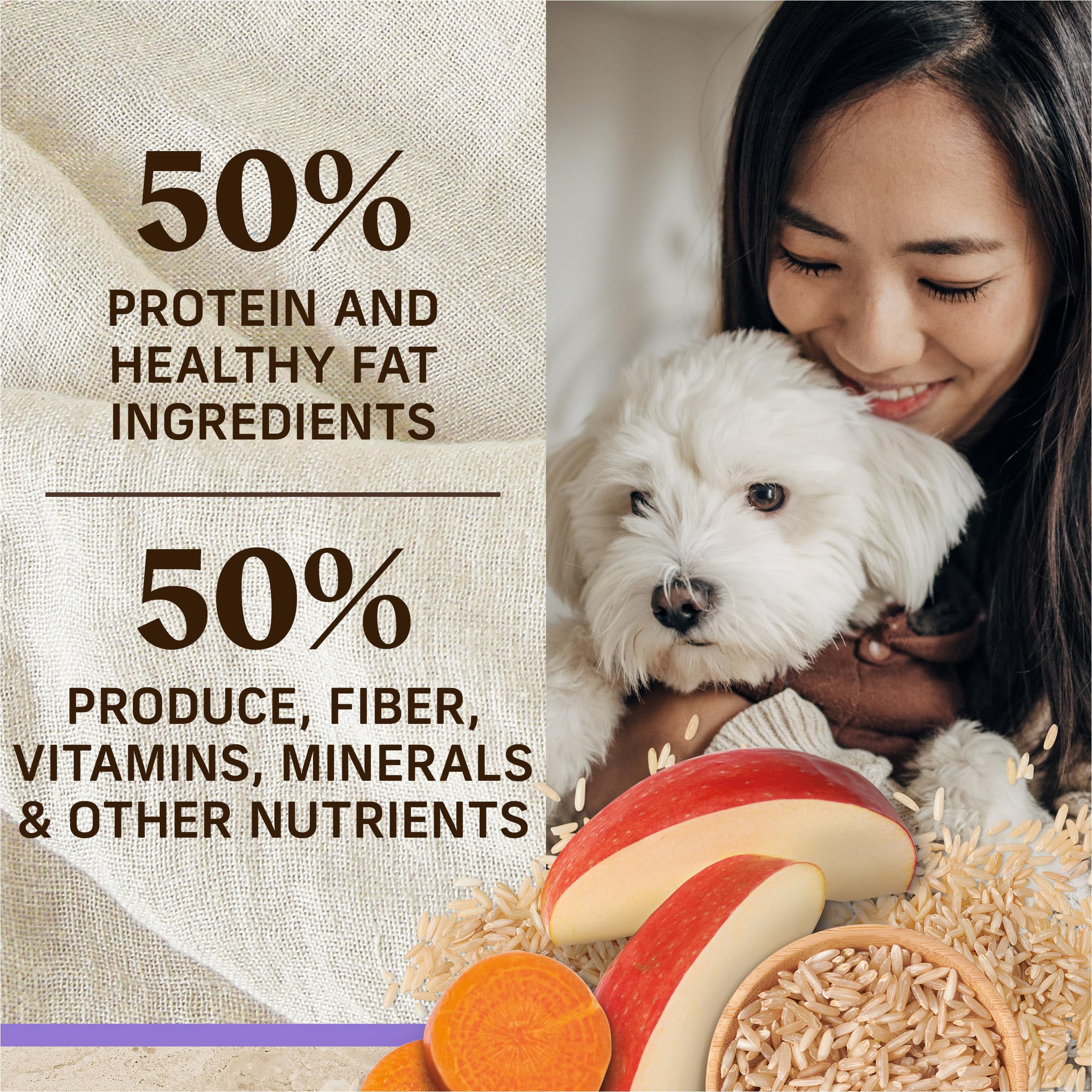 Merrick Healthy Grains Puppy Recipe logo and Made in USA branding
