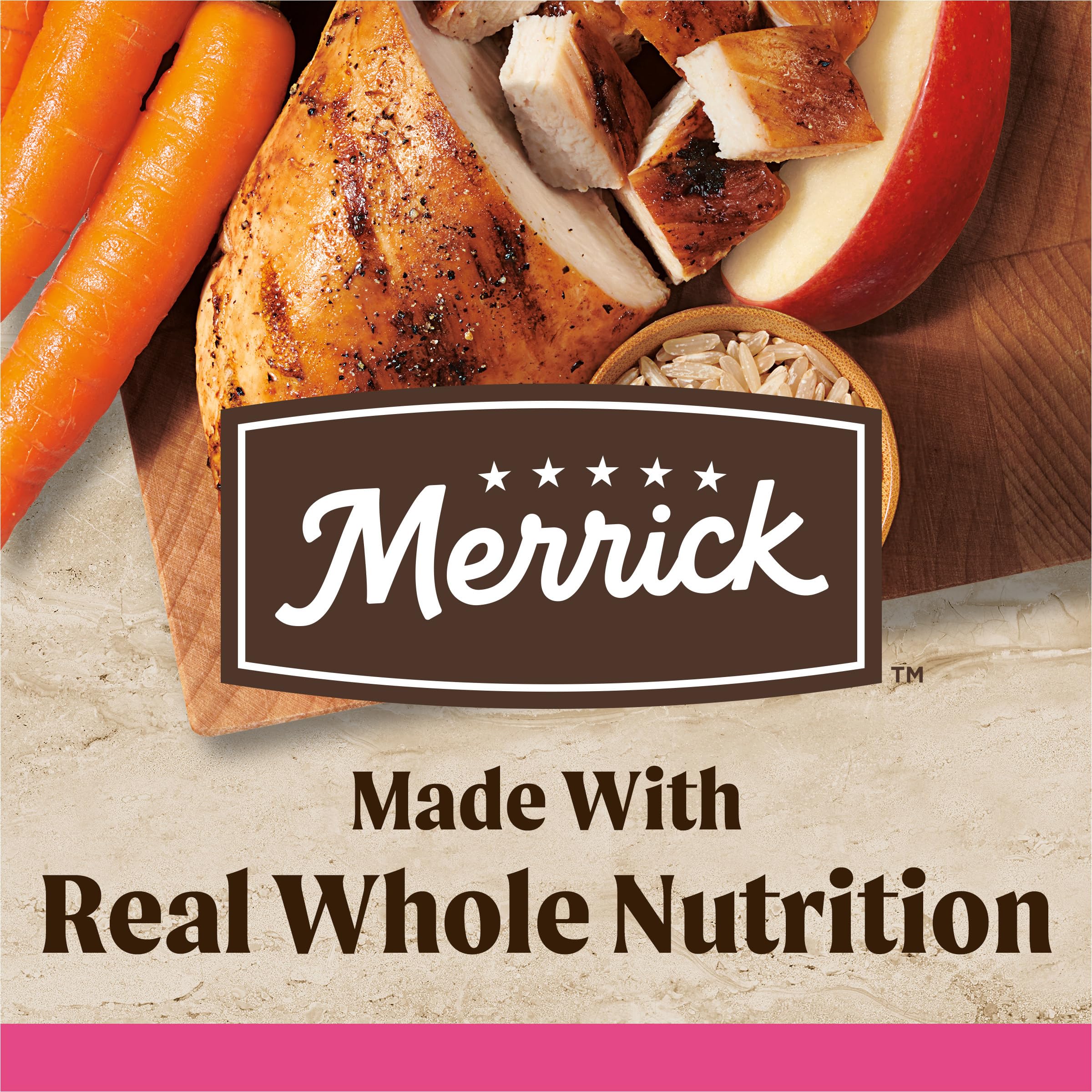 Merrick Healthy Grains dog food with real deboned chicken as first ingredient for lean muscle