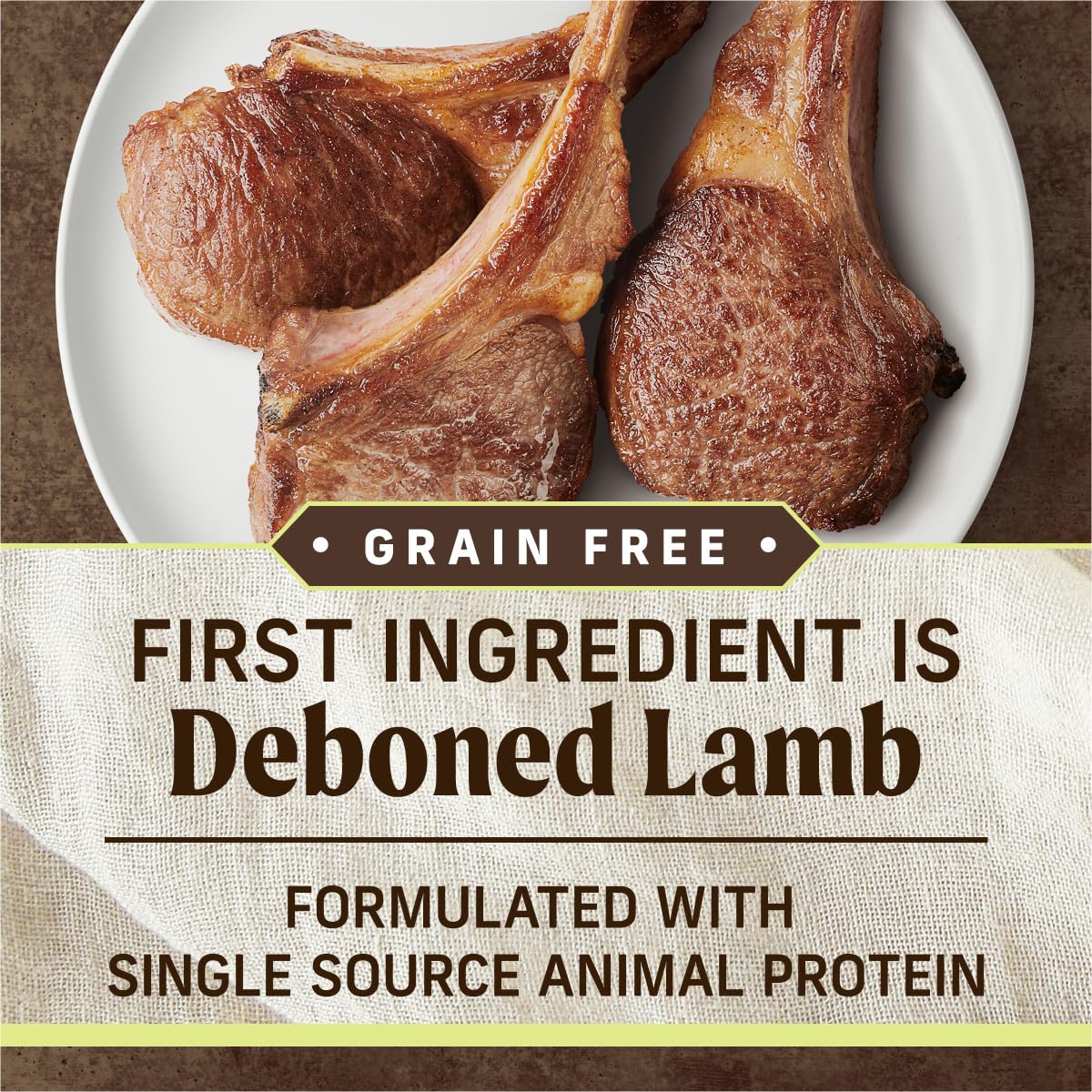 Merrick product label highlights Hereford, Texas-made quality in USA facilities.