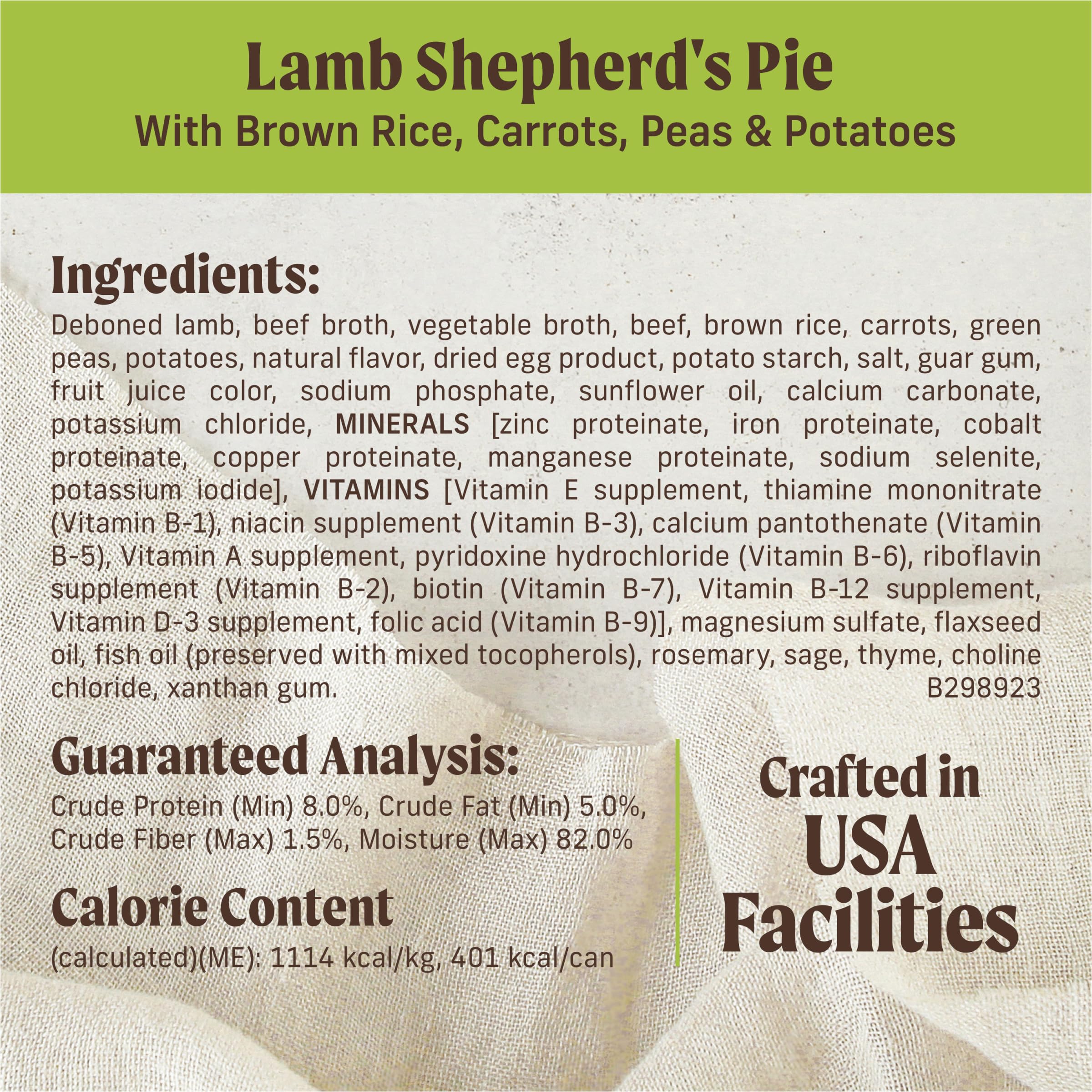Merrick Kitchen Comforts corn-free formula communicates natural ingredients without artificial flavors.