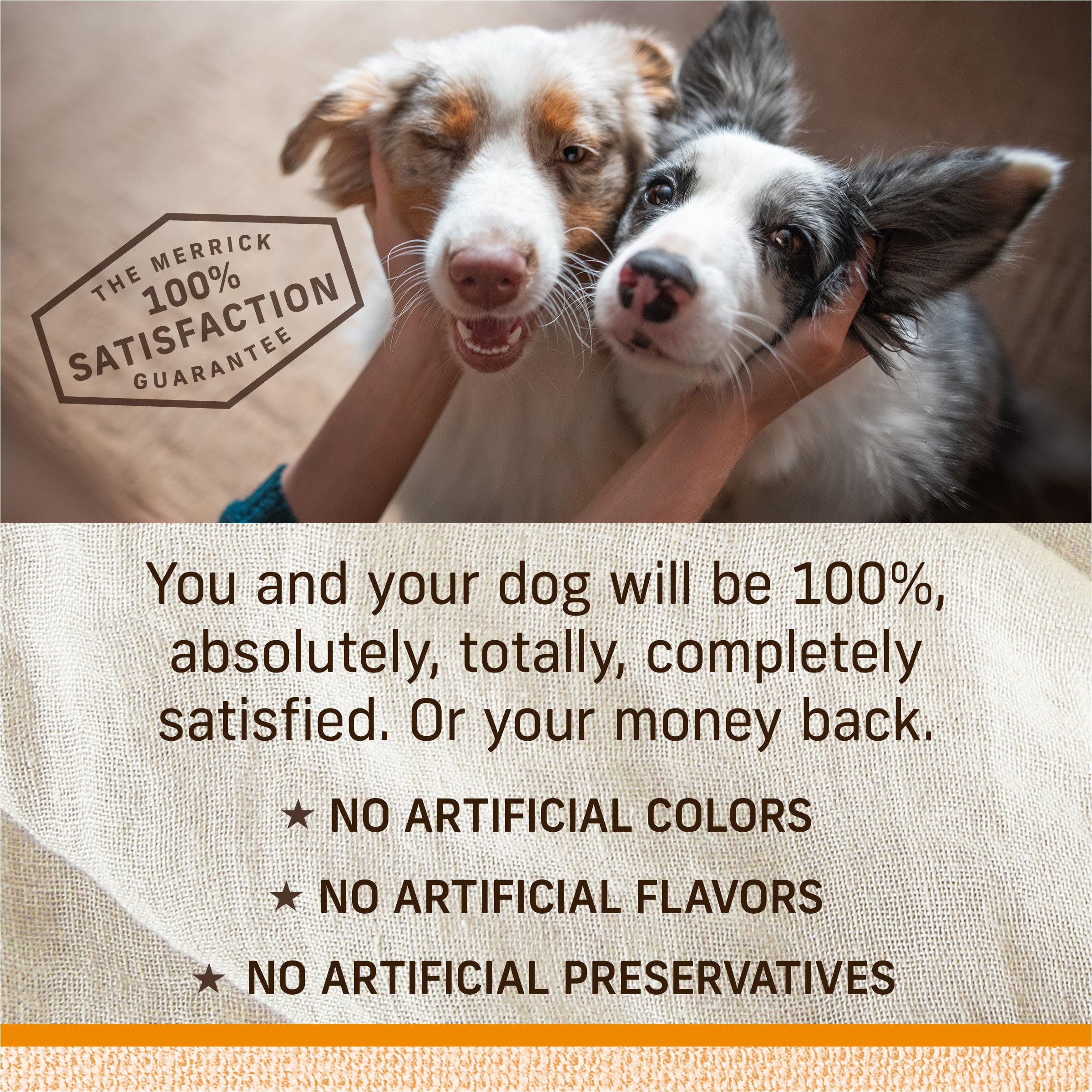 Merrick Lil’ Plates probiotic-infused recipe supports gentle digestion in small dogs.