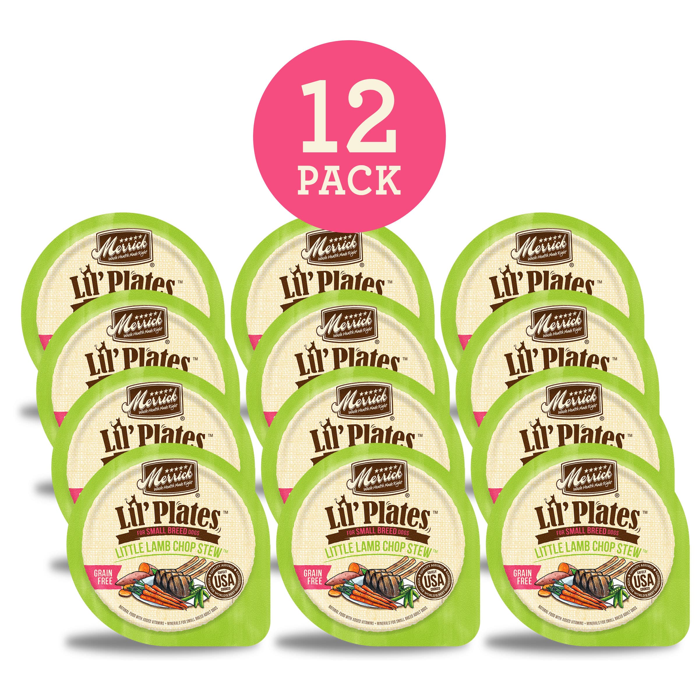Merrick Lil' Plates first ingredient deboned lamb emphasizes high-protein canine nutrition.
