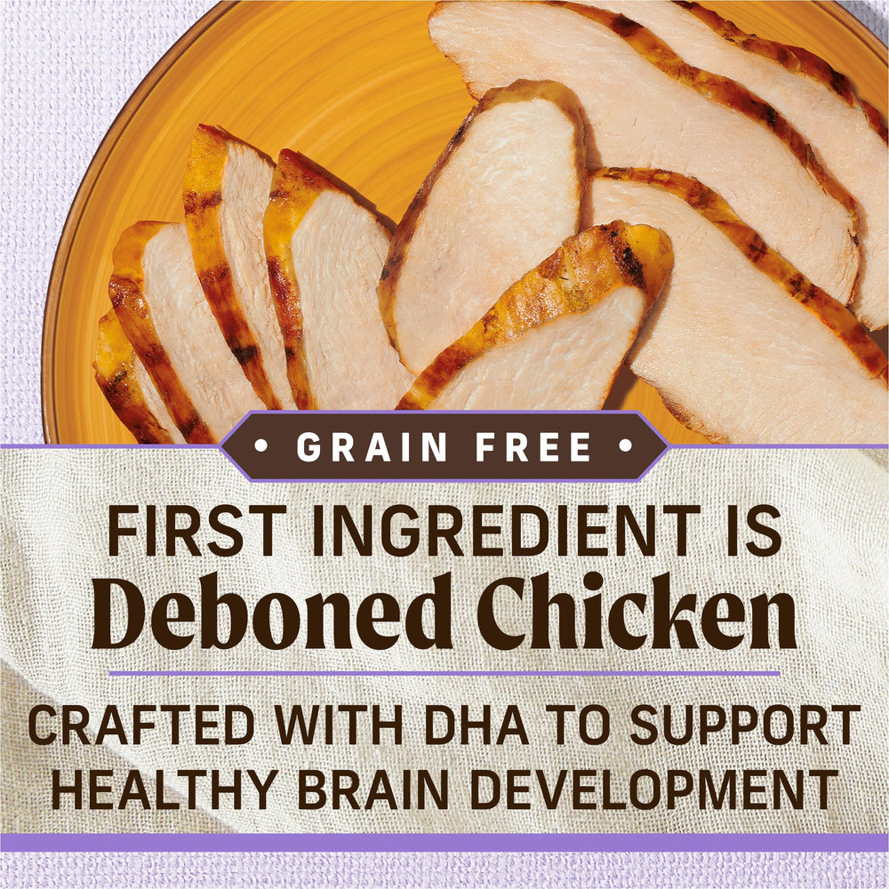 Merrick Lil’ Plates glucosamine and chondroitin support developing hips.
