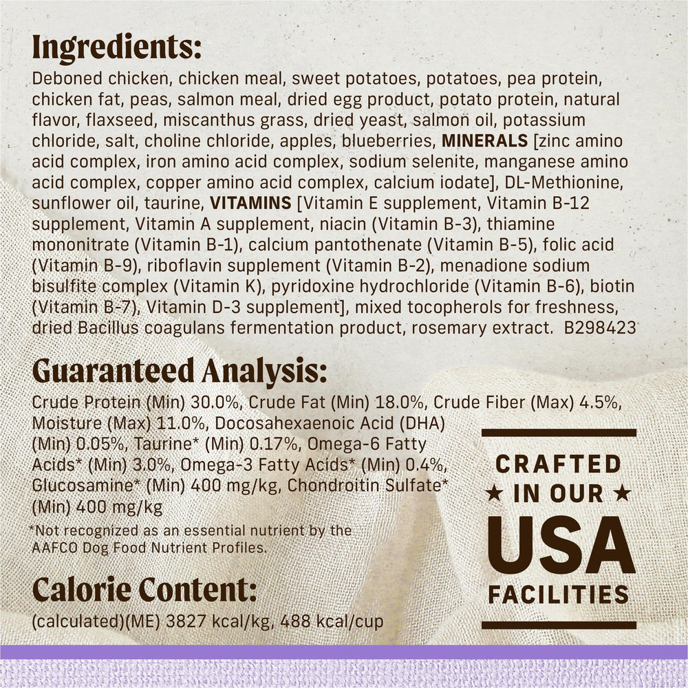 Merrick Lil’ Plates grain-free dry puppy food designed for toy breeds.