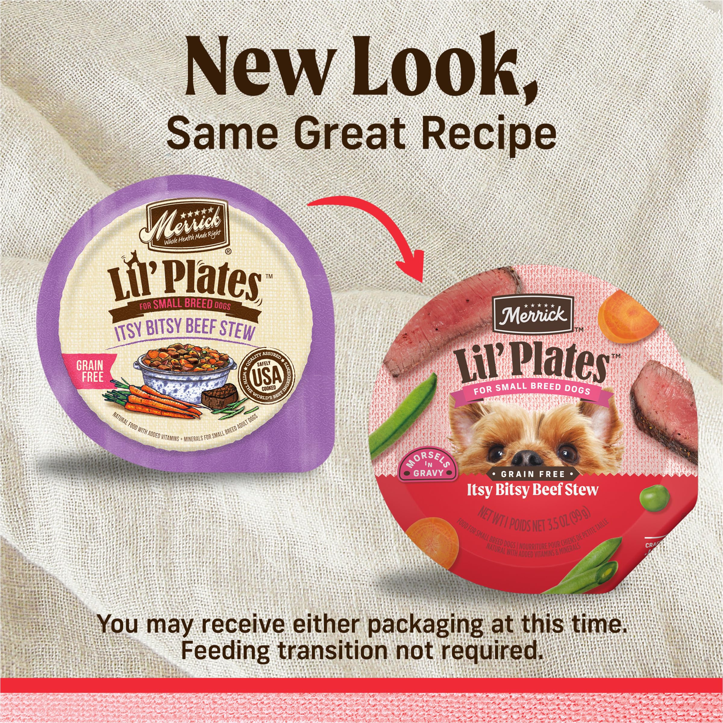 Merrick Lil’ Plates Itsy Bitsy Beef Stew high-protein formula for small breeds