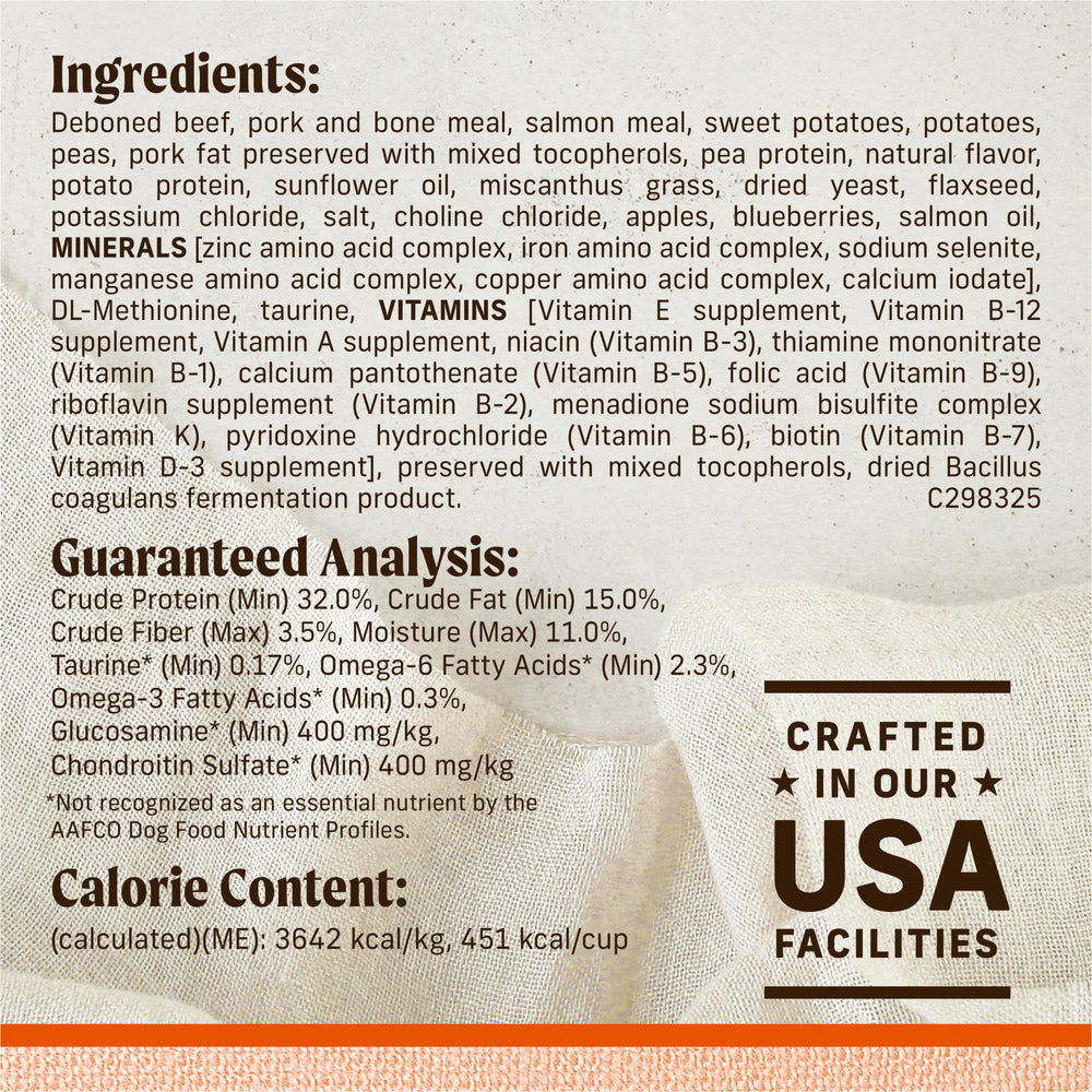 Merrick Lil’ Plates omega fatty acids support skin and coat health