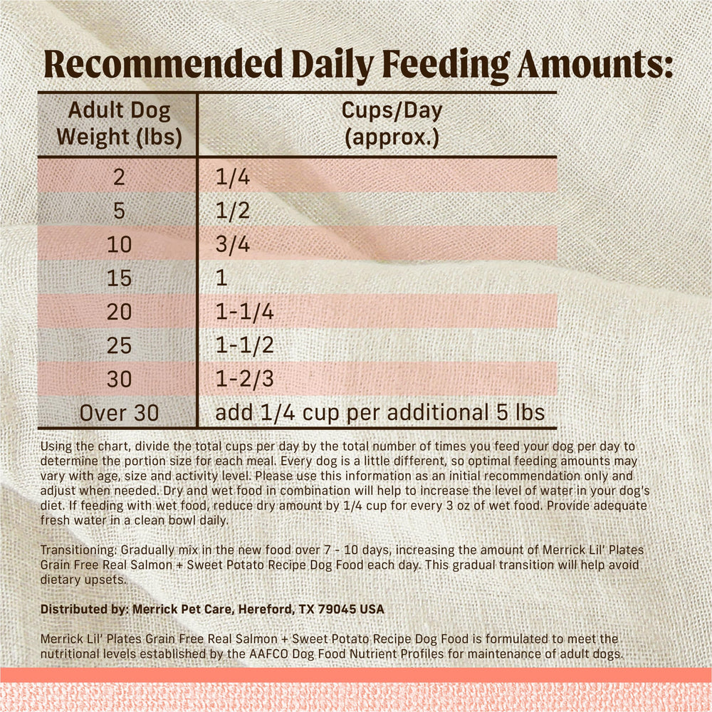 Merrick Lil’ Plates probiotics aid digestive health in meals.