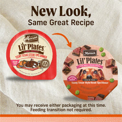 Merrick Lil’ Plates real deboned beef first ingredient, supports protein-rich meals for small dogs