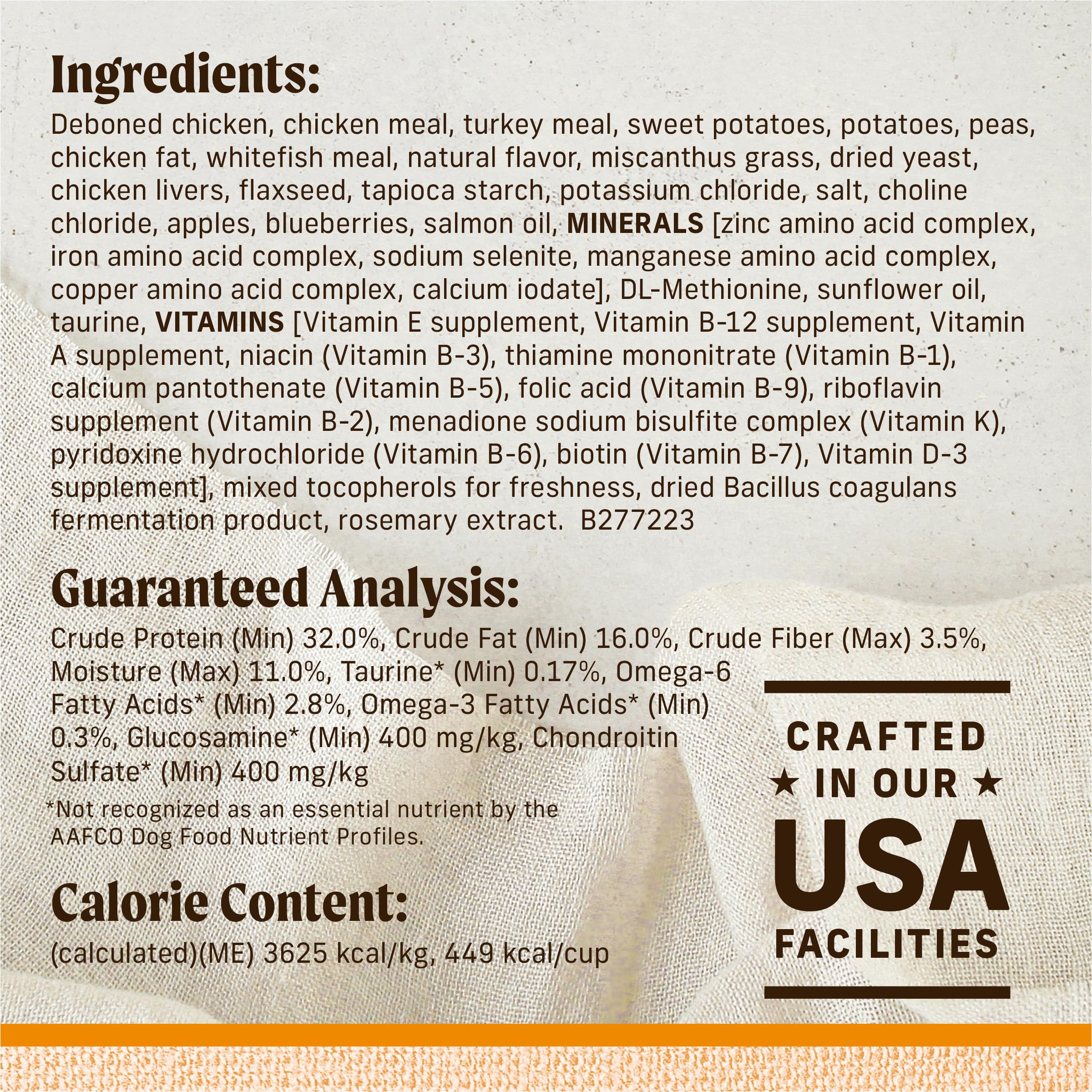 Merrick Lil’ Plates sweet potato flavor showcased in a natural grain-free mix.