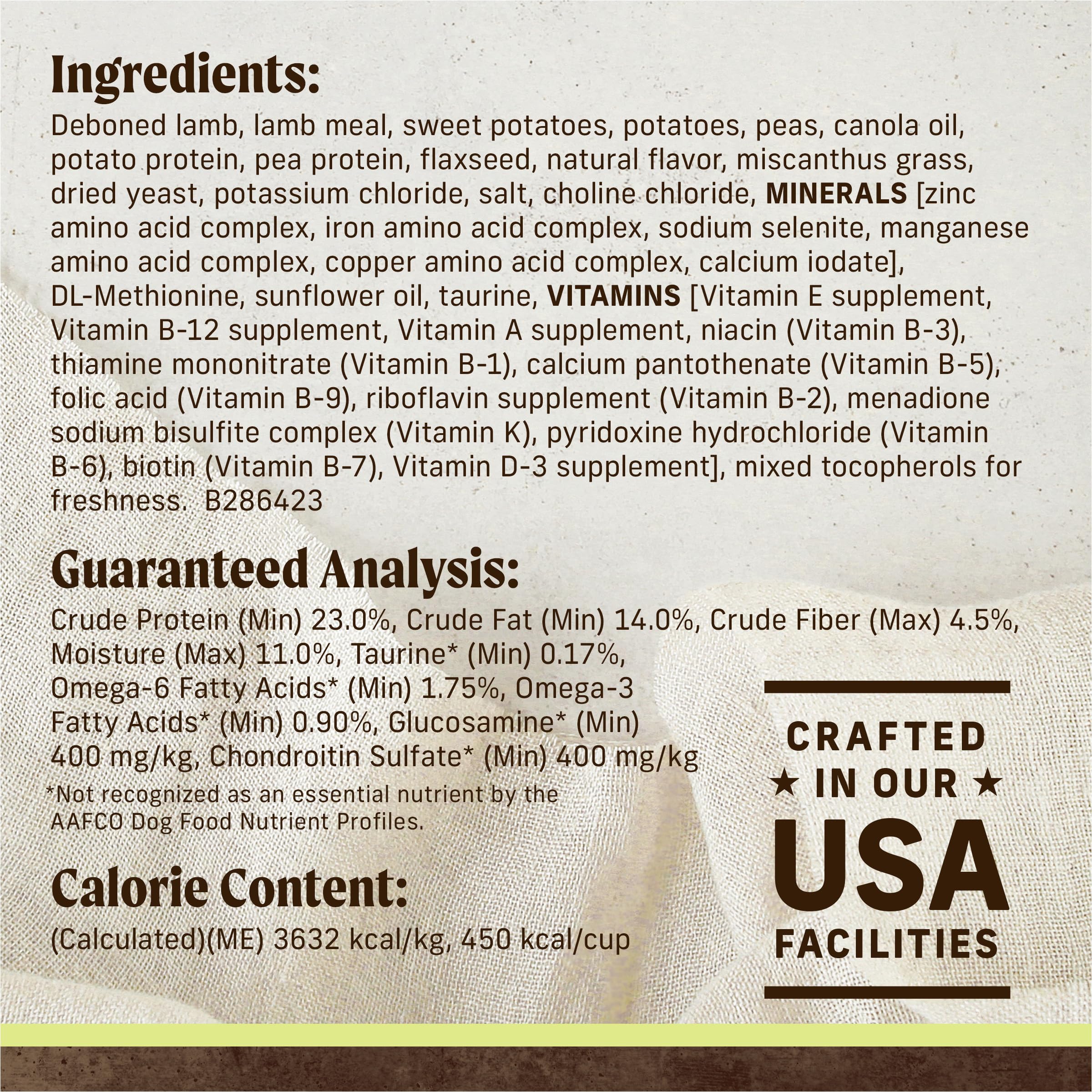 Merrick limited ingredient packaging emphasizes no artificial colors, flavors, or preservatives.