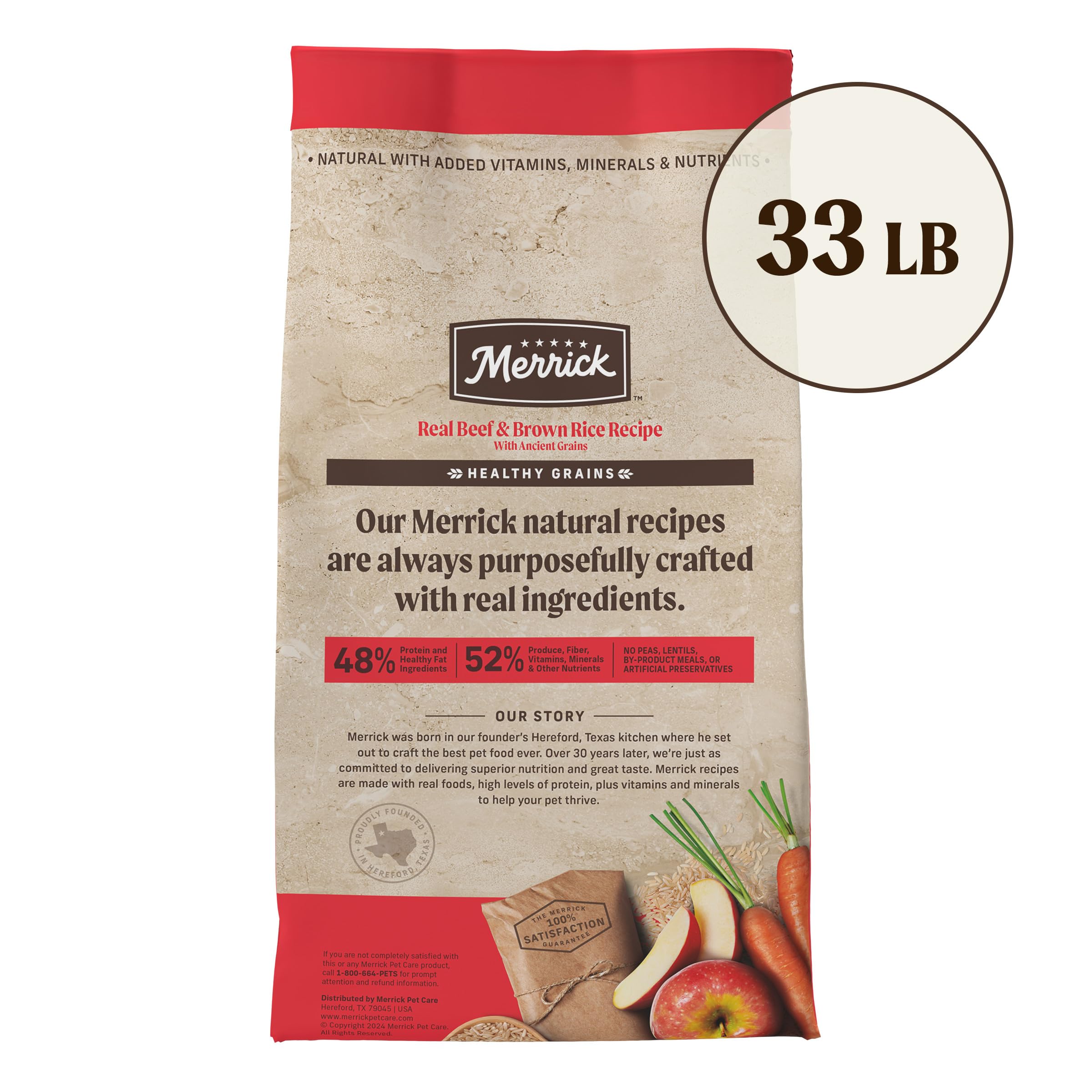 Merrick formula without potatoes, peas, lentils, or soy.