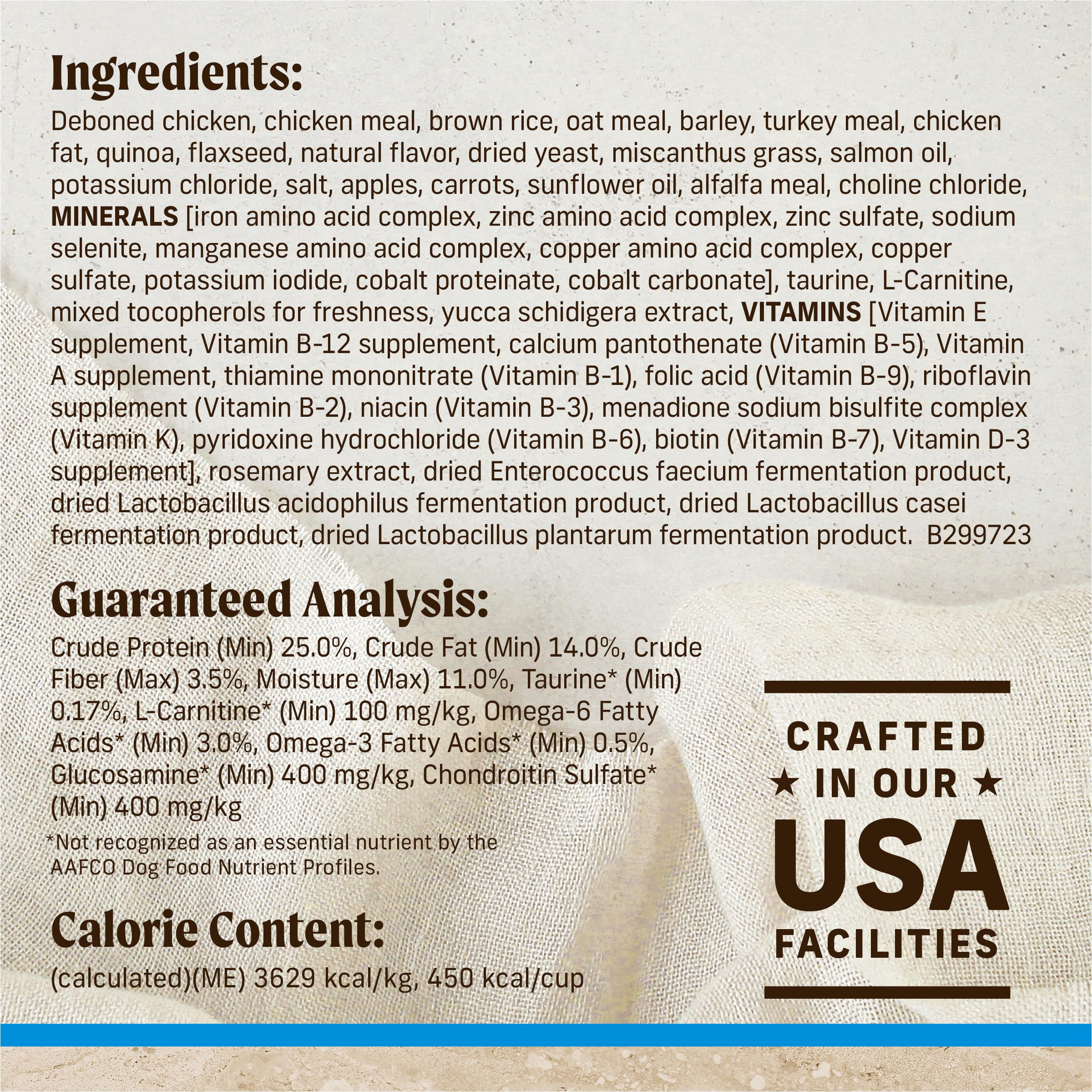 Merrick Omega fatty acids promote healthy skin and coat in adult dogs