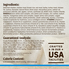 Merrick Omega fatty acids promote healthy skin and coat in adult dogs