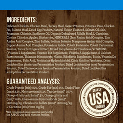 Merrick omega fatty acids emphasize skin and coat support