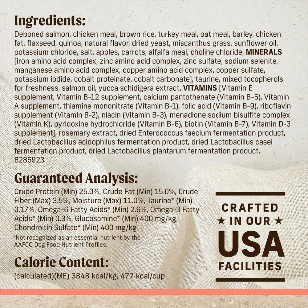 Omega fatty acids in Merrick formula nourish skin and coat