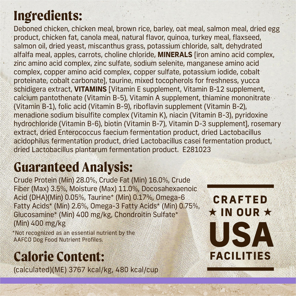 Merrick omega fatty acids nourish puppy skin and coat