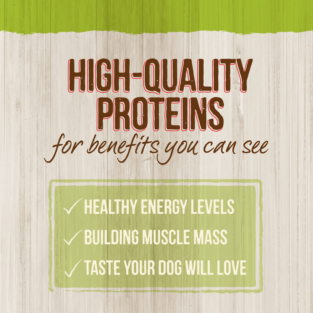 Merrick potato-free recipe emphasizes absence of potatoes, peas, lentils, and soy.