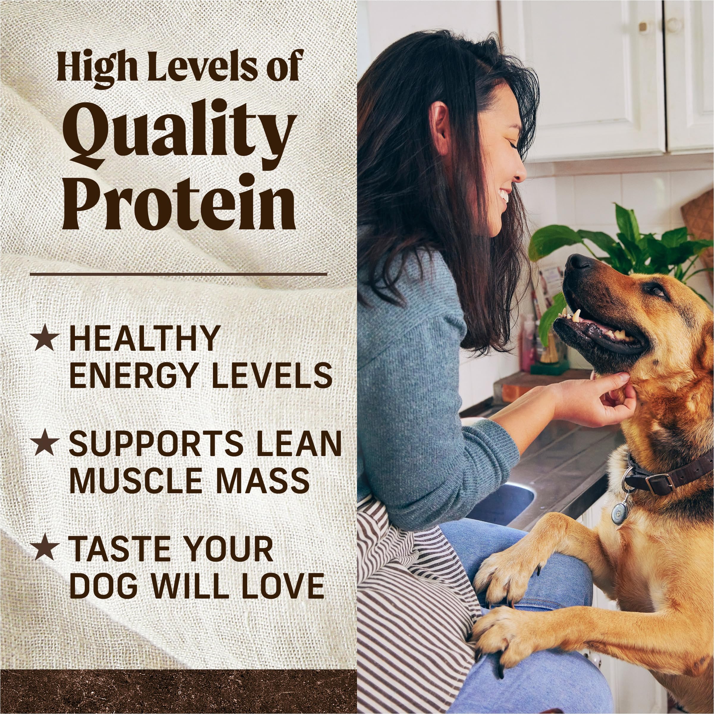 4 lb bag of Merrick grain-free dog food for everyday feeding