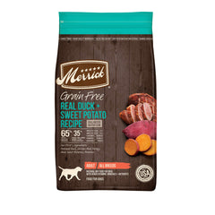 Merrick Premium Grain Free dry dog food with real duck, high-protein formula for energy