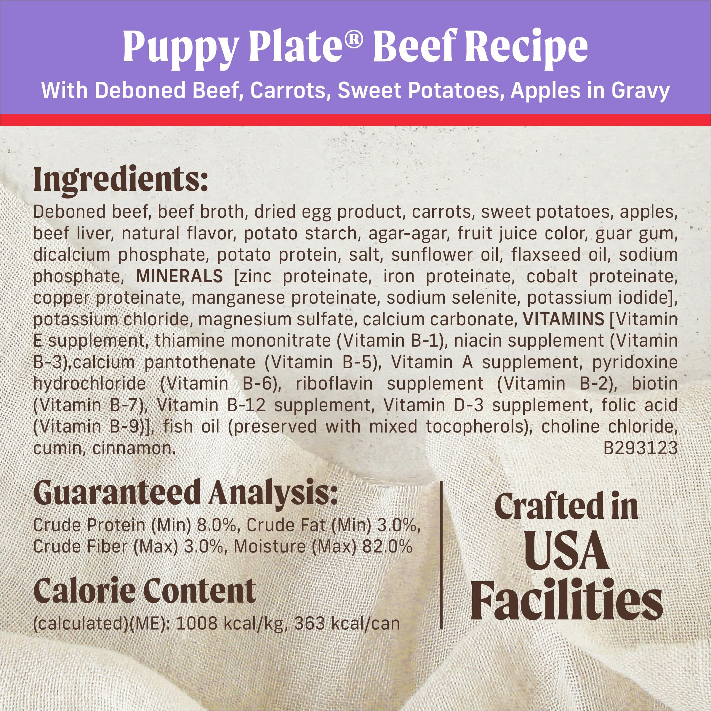 Merrick Puppy Plate apples in gravy close-up