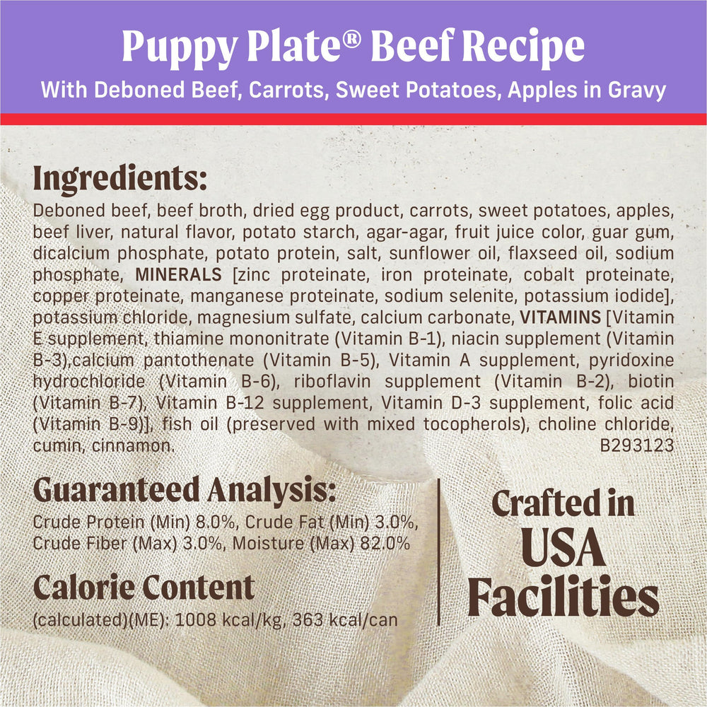 Merrick Puppy Plate apples in gravy close-up