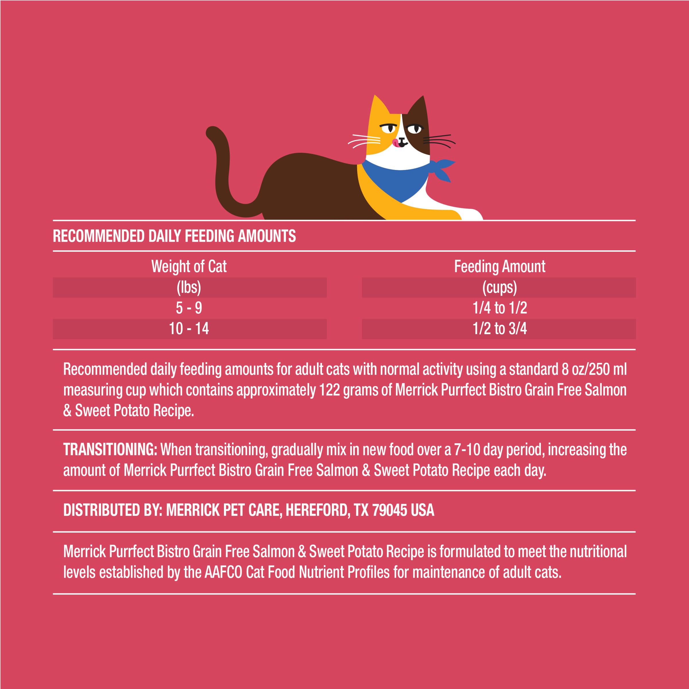 Merrick Purrfect Bistro grain-free-label signals no corn, wheat, or soy.
