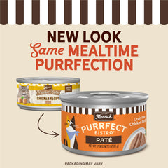 Merrick Purrfect Bistro chicken pate nutrition label close-up highlights high protein