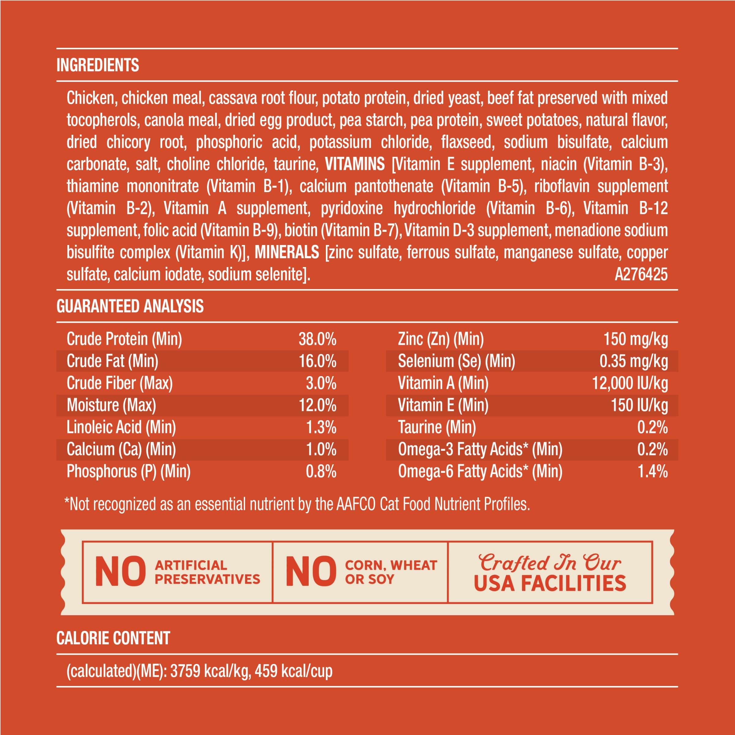 Merrick Purrfect Bistro immune support image points to antioxidants for a healthy coat.